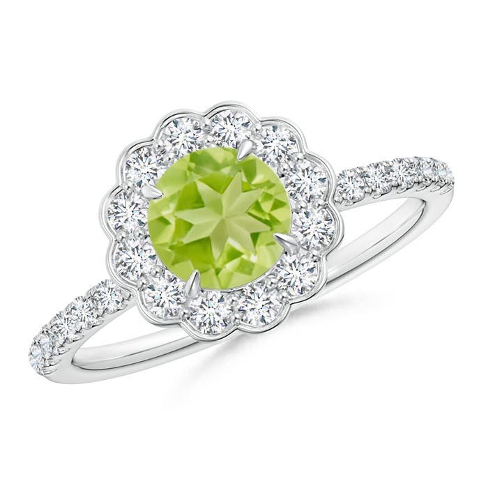 AA - Peridot / 1.47 CT / 14 KT White Gold