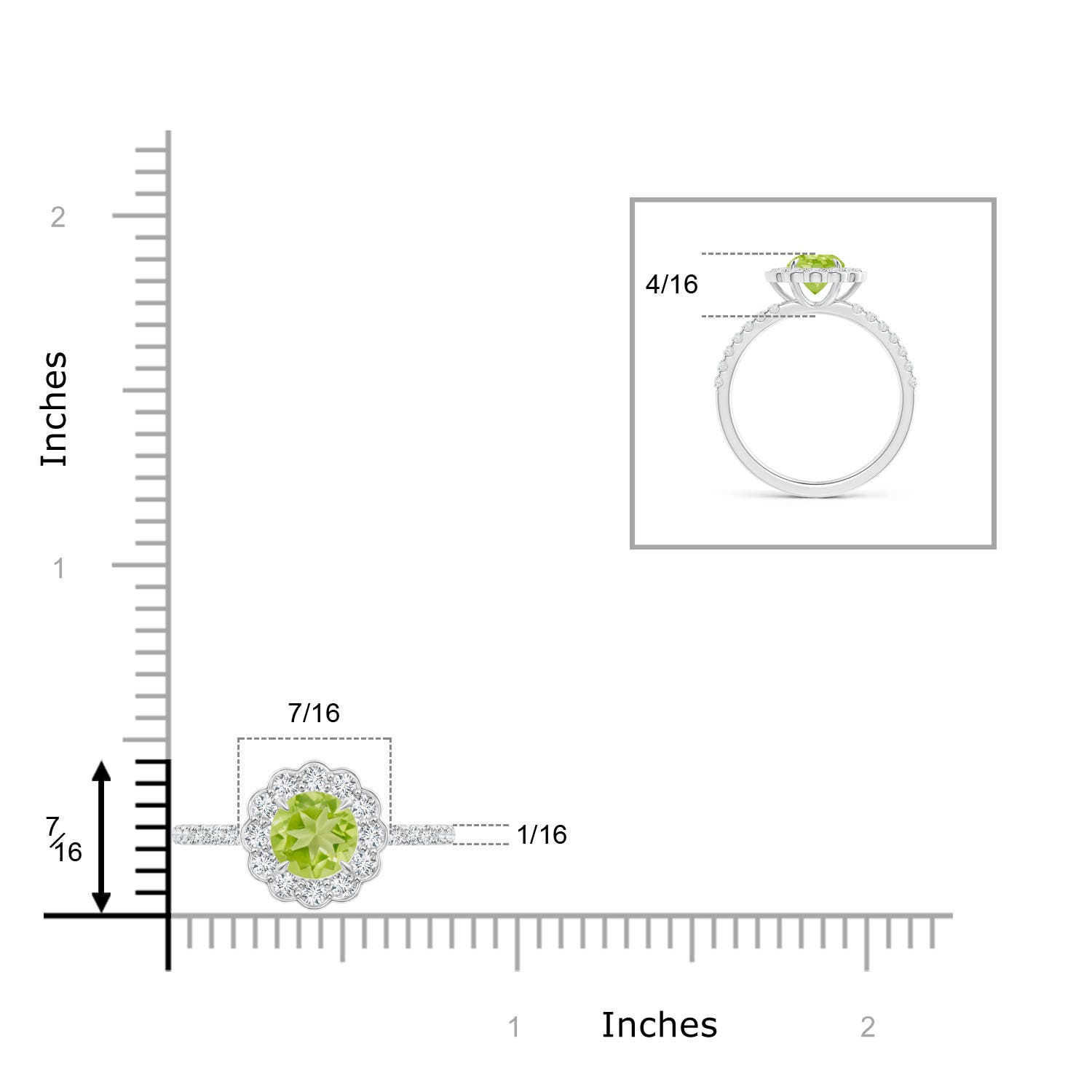 AA - Peridot / 1.47 CT / 14 KT White Gold