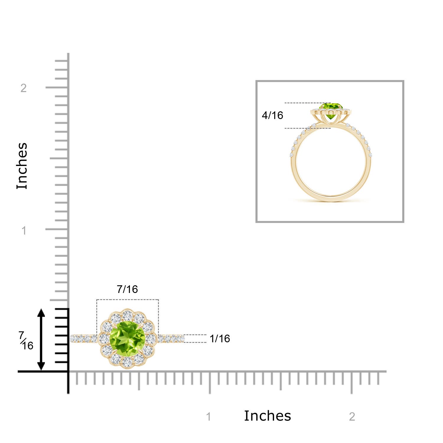 AAA - Peridot / 1.47 CT / 14 KT Yellow Gold