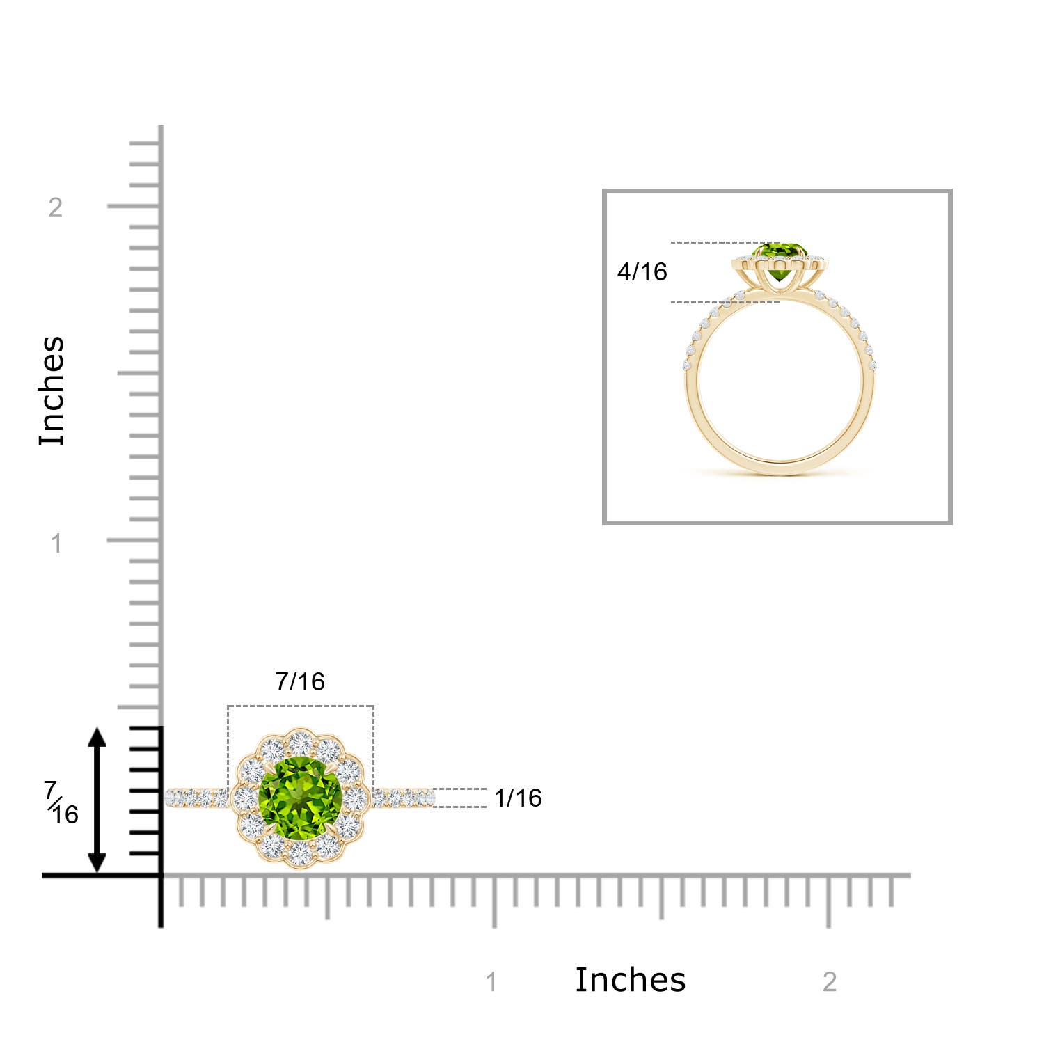 AAAA - Peridot / 1.47 CT / 14 KT Yellow Gold