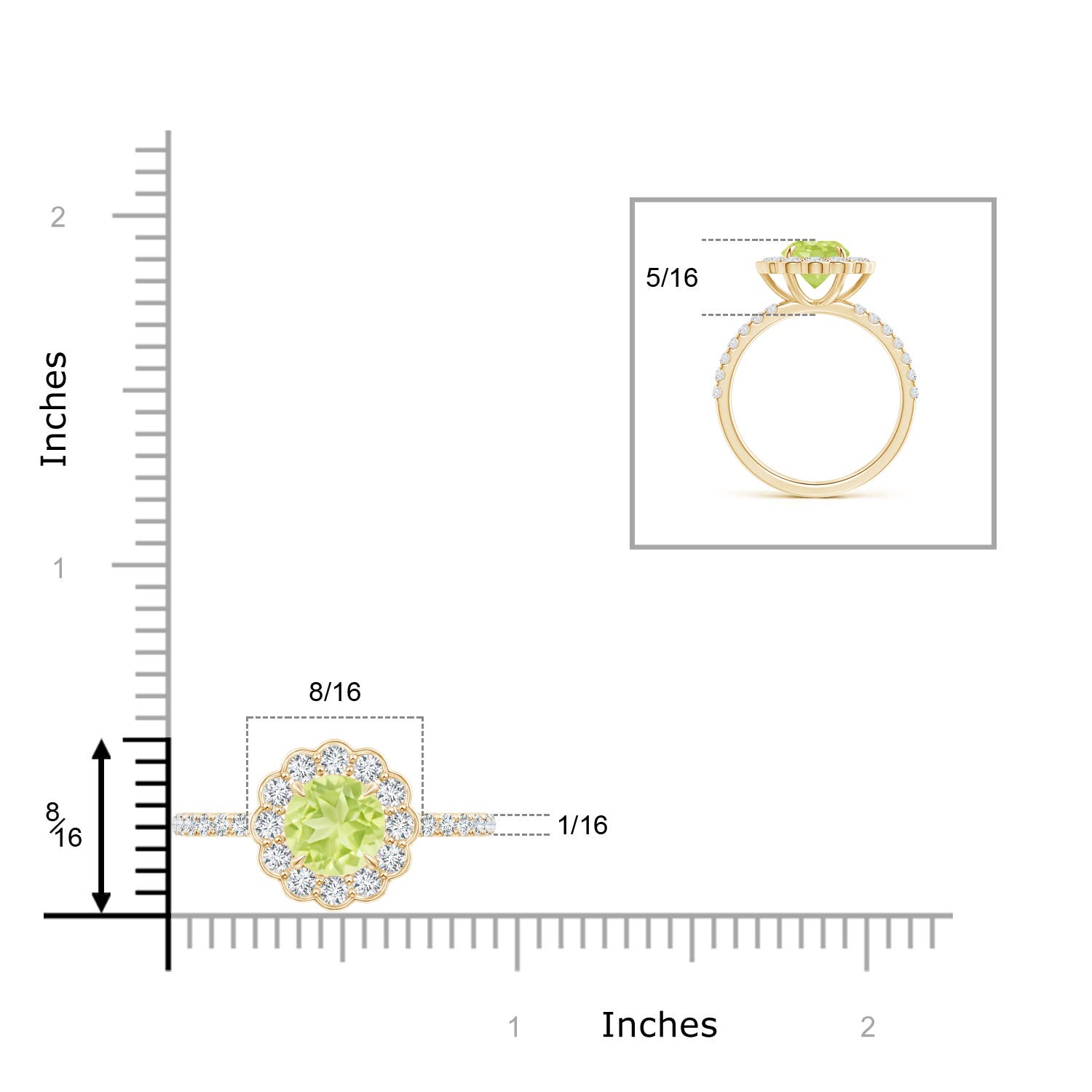 A - Peridot / 2.06 CT / 14 KT Yellow Gold