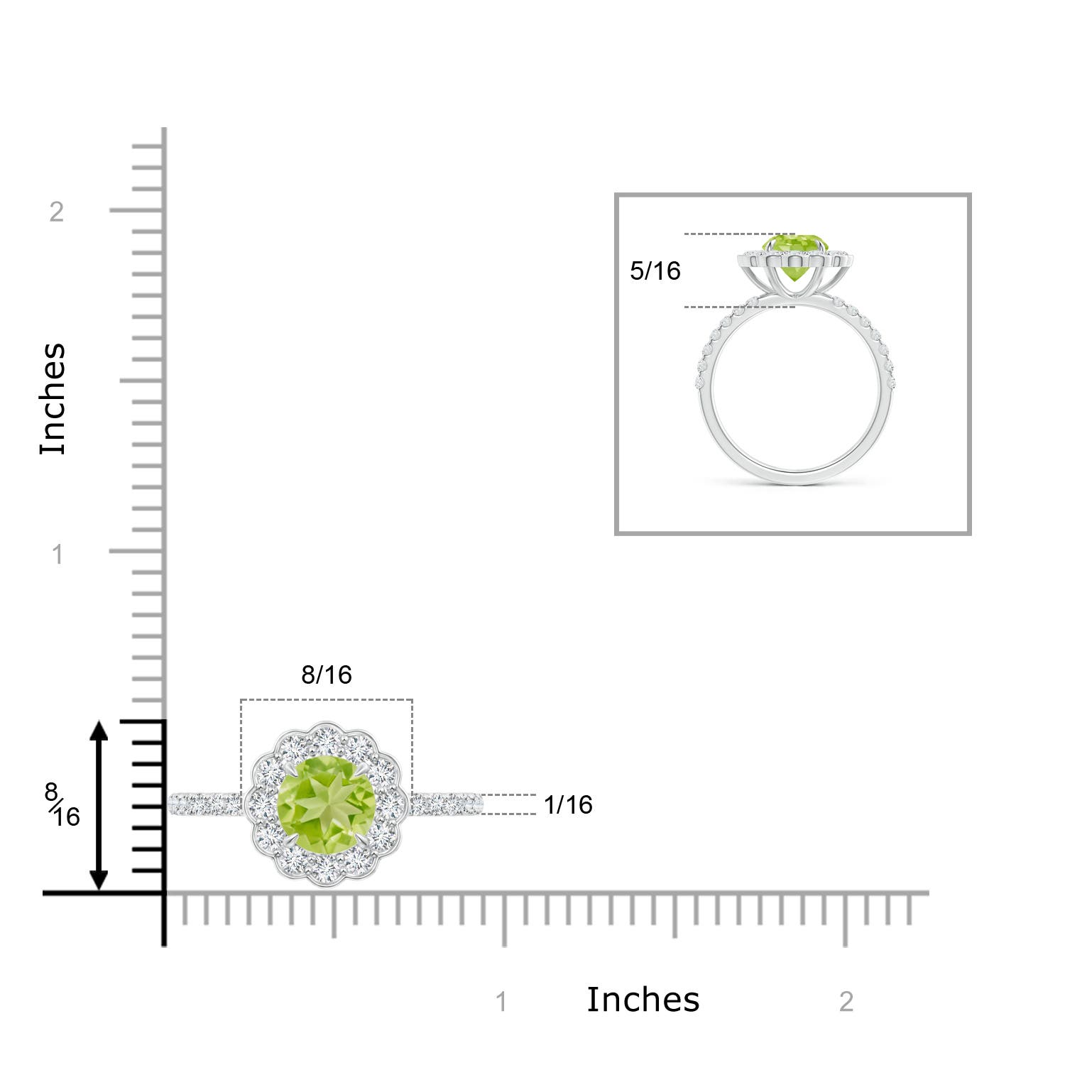 AA - Peridot / 2.06 CT / 14 KT White Gold