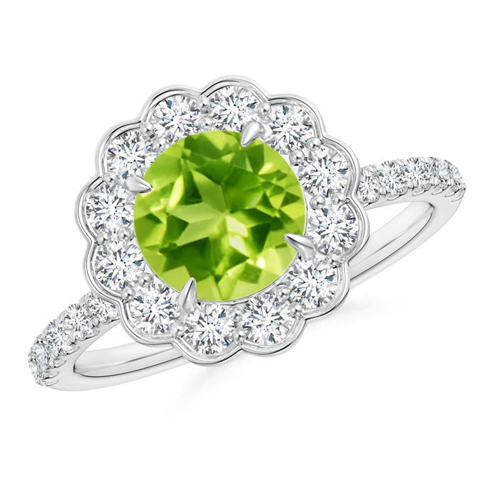 AAA - Peridot / 2.06 CT / 14 KT White Gold