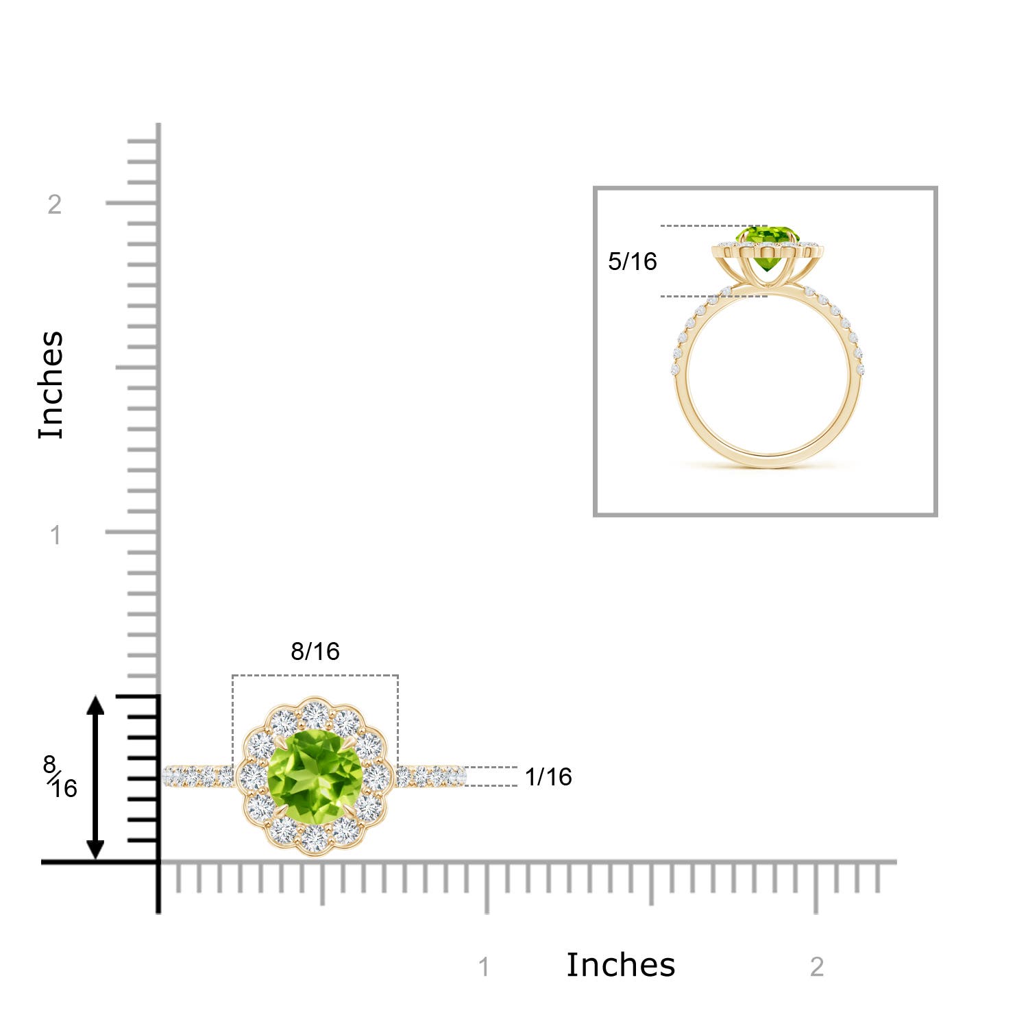 AAA - Peridot / 2.06 CT / 14 KT Yellow Gold