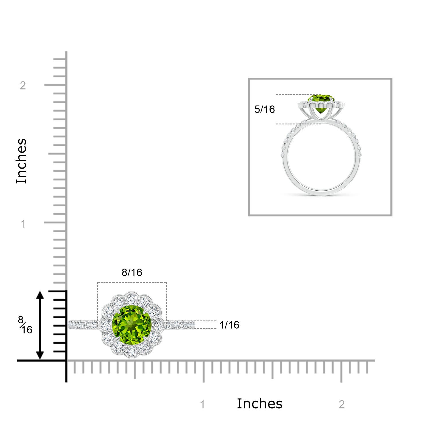 AAAA - Peridot / 2.06 CT / 14 KT White Gold