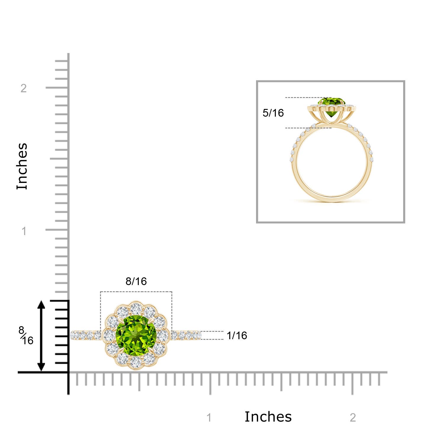 AAAA - Peridot / 2.06 CT / 14 KT Yellow Gold