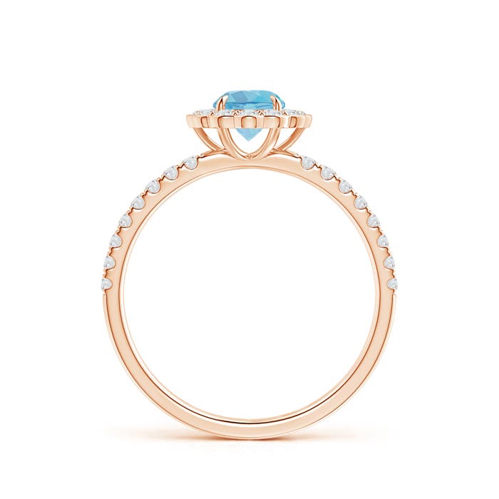 A - Swiss Blue Topaz / 0.9 CT / 14 KT Rose Gold