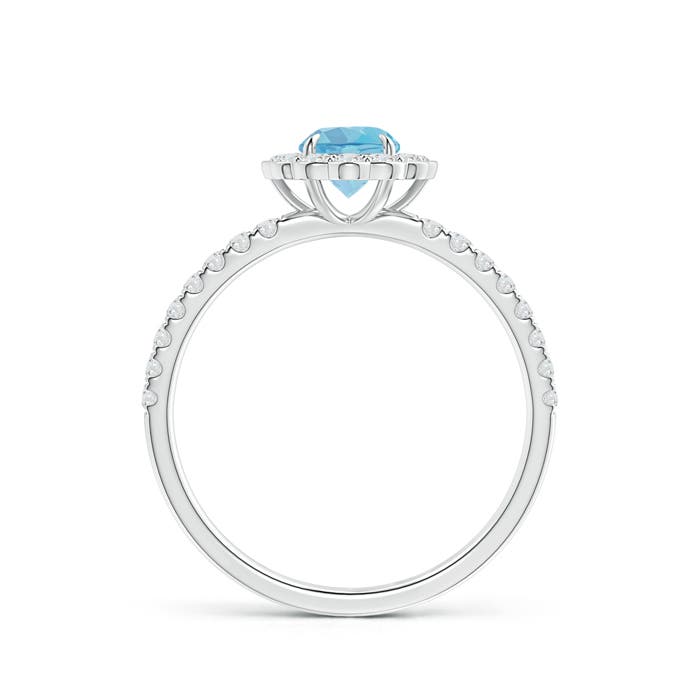 A - Swiss Blue Topaz / 0.9 CT / 14 KT White Gold