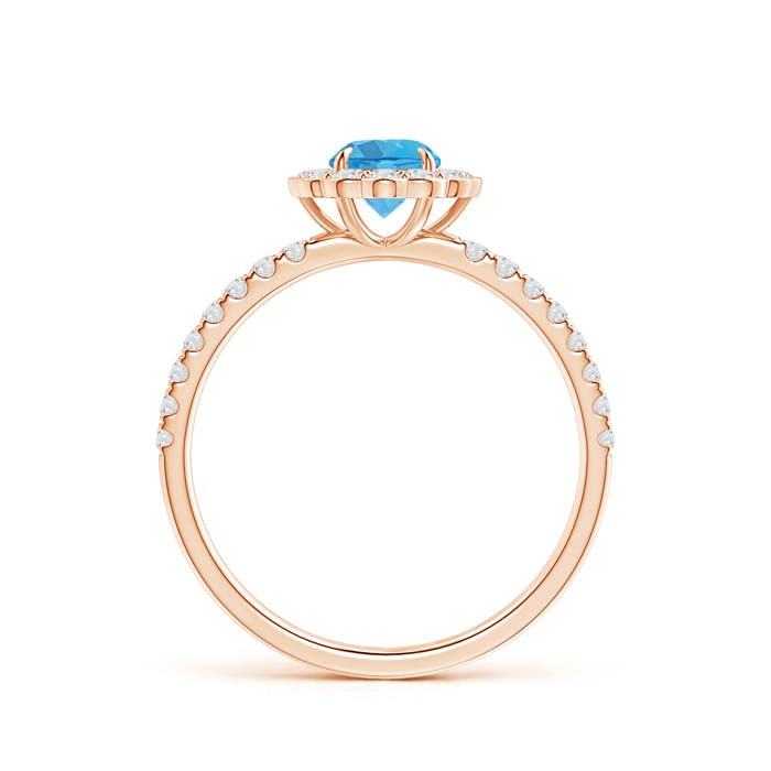 AA - Swiss Blue Topaz / 0.9 CT / 14 KT Rose Gold