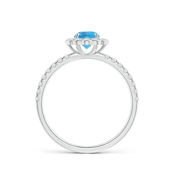 AA - Swiss Blue Topaz / 0.9 CT / 14 KT White Gold