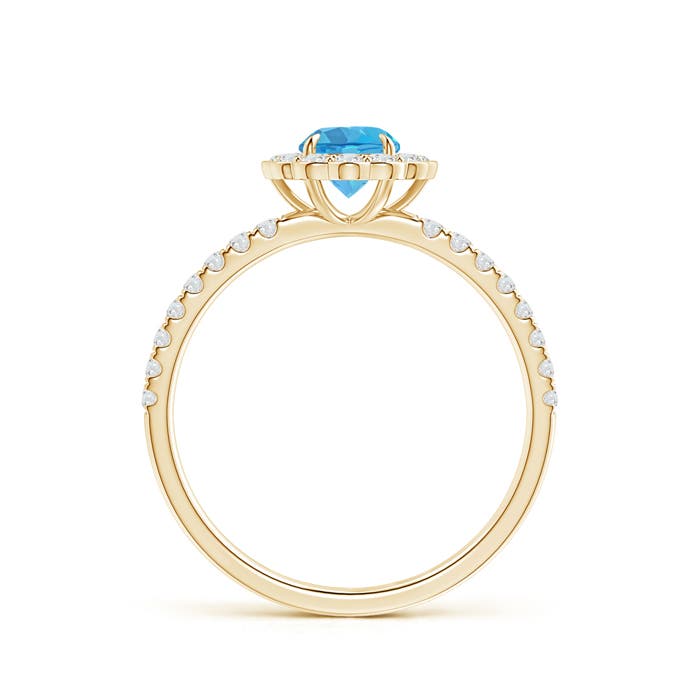 AA - Swiss Blue Topaz / 0.9 CT / 14 KT Yellow Gold