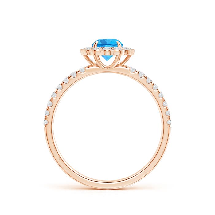 AAA - Swiss Blue Topaz / 0.9 CT / 14 KT Rose Gold