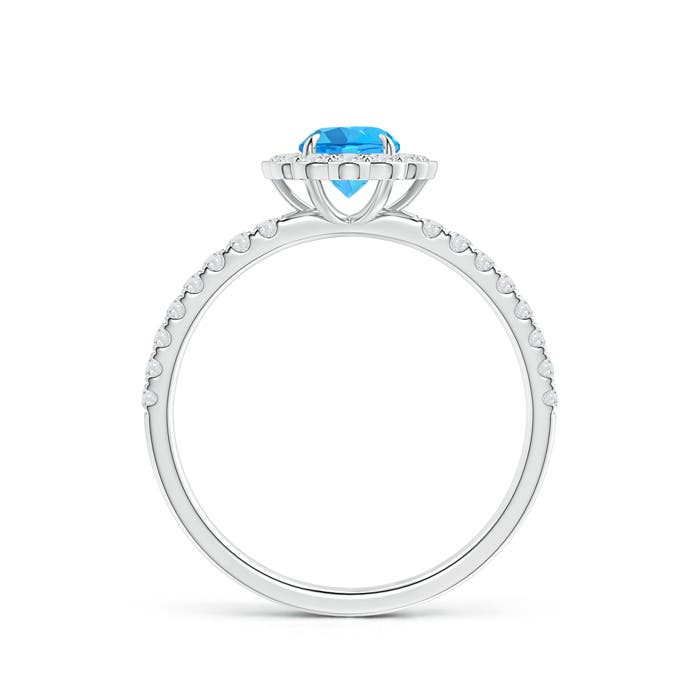 AAA - Swiss Blue Topaz / 0.9 CT / 14 KT White Gold