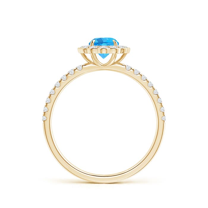 AAA - Swiss Blue Topaz / 0.9 CT / 14 KT Yellow Gold