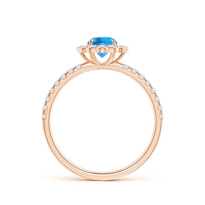 AAAA - Swiss Blue Topaz / 0.9 CT / 14 KT Rose Gold