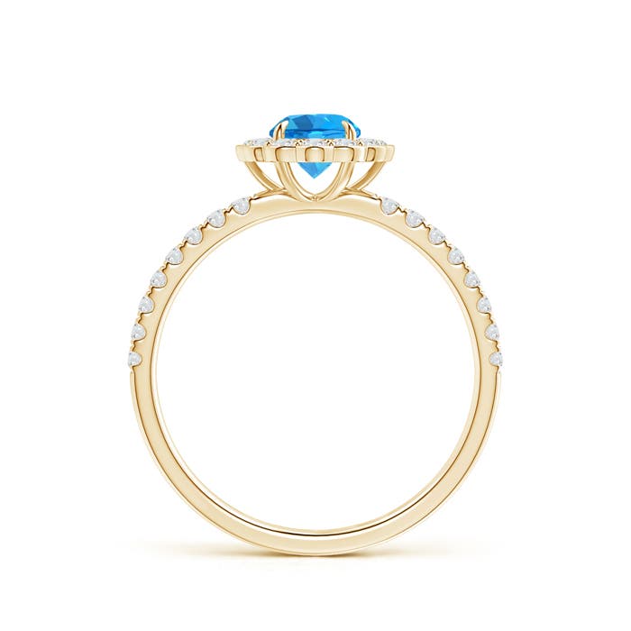 AAAA - Swiss Blue Topaz / 0.9 CT / 14 KT Yellow Gold