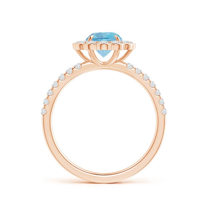 A - Swiss Blue Topaz / 1.47 CT / 14 KT Rose Gold