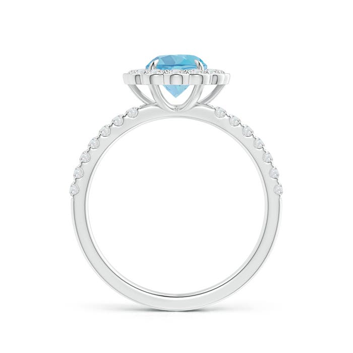 A - Swiss Blue Topaz / 1.47 CT / 14 KT White Gold