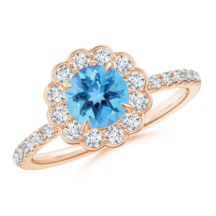 AA - Swiss Blue Topaz / 1.47 CT / 14 KT Rose Gold