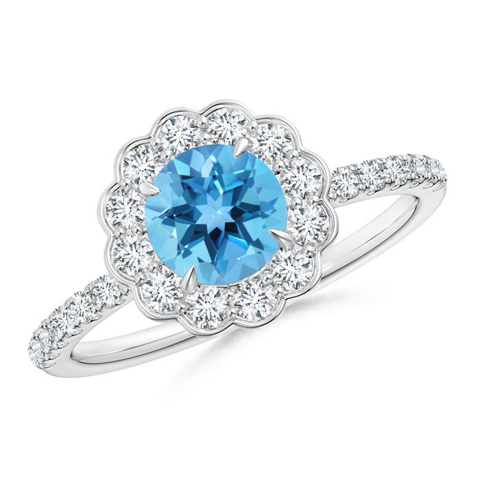 AA - Swiss Blue Topaz / 1.47 CT / 14 KT White Gold