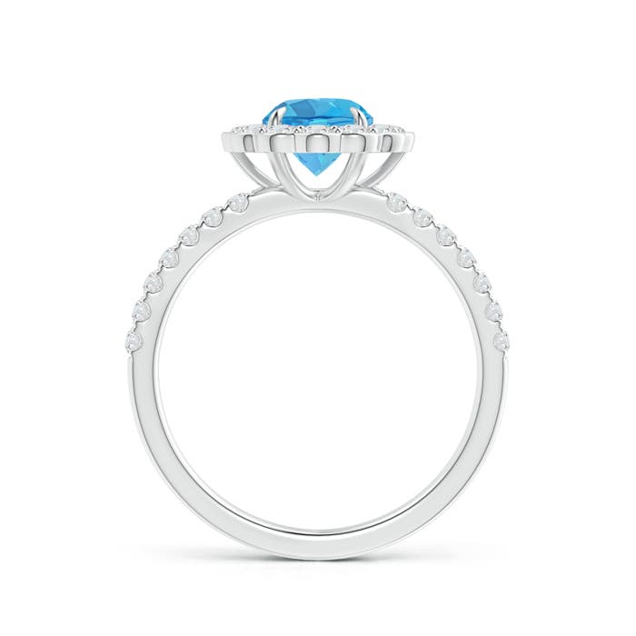 AA - Swiss Blue Topaz / 1.47 CT / 14 KT White Gold