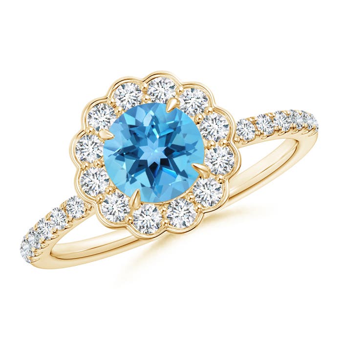 AA - Swiss Blue Topaz / 1.47 CT / 14 KT Yellow Gold