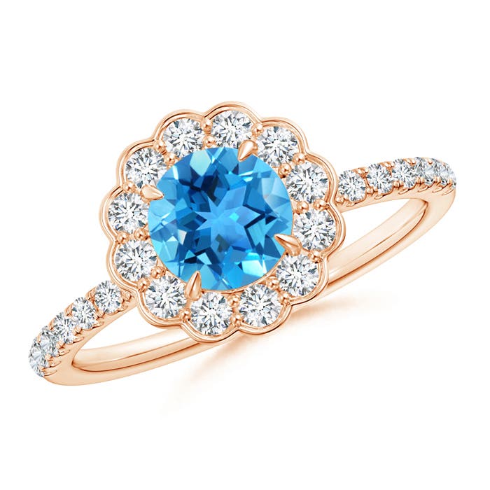 AAA - Swiss Blue Topaz / 1.47 CT / 14 KT Rose Gold