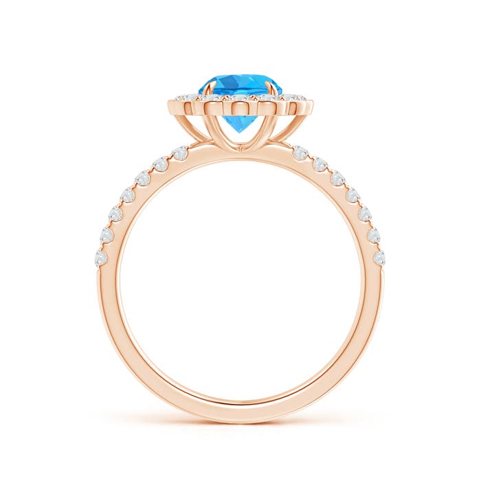 AAA - Swiss Blue Topaz / 1.47 CT / 14 KT Rose Gold