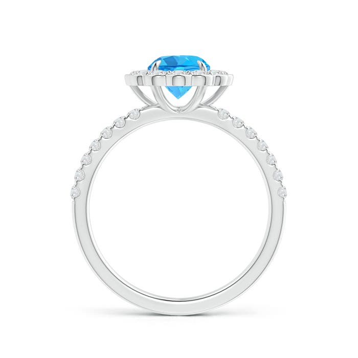 AAA - Swiss Blue Topaz / 1.47 CT / 14 KT White Gold