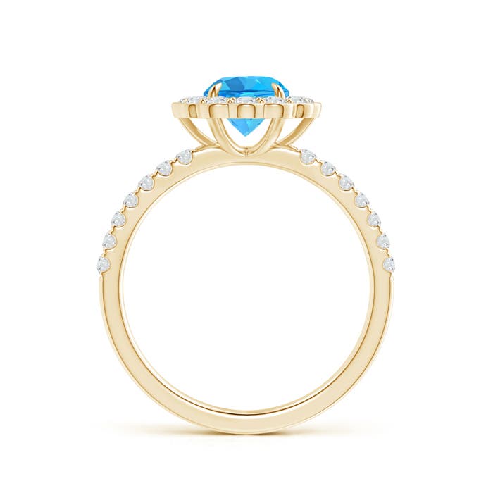 AAA - Swiss Blue Topaz / 1.47 CT / 14 KT Yellow Gold