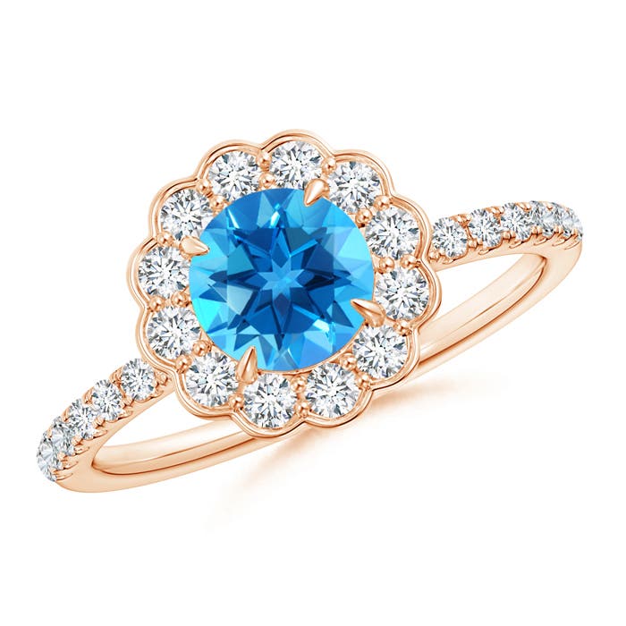 AAAA - Swiss Blue Topaz / 1.47 CT / 14 KT Rose Gold