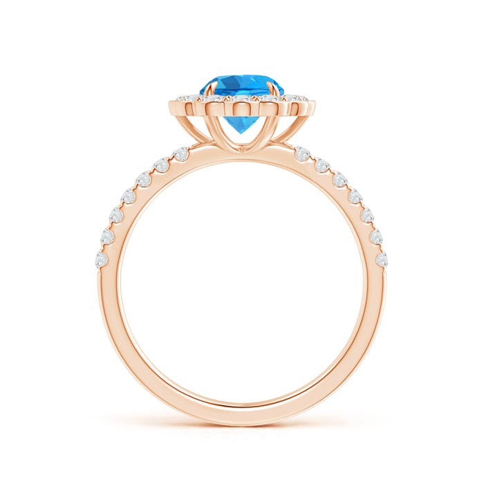 AAAA - Swiss Blue Topaz / 1.47 CT / 14 KT Rose Gold