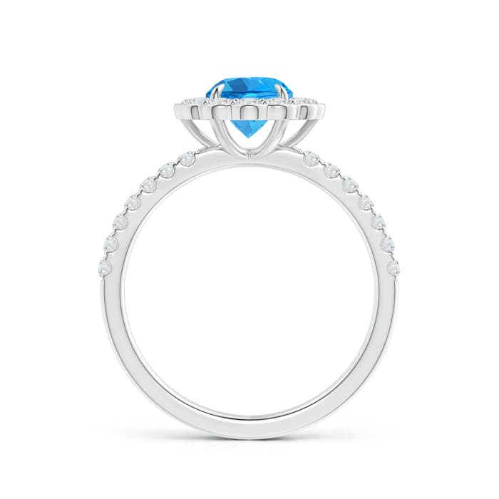 AAAA - Swiss Blue Topaz / 1.47 CT / 14 KT White Gold