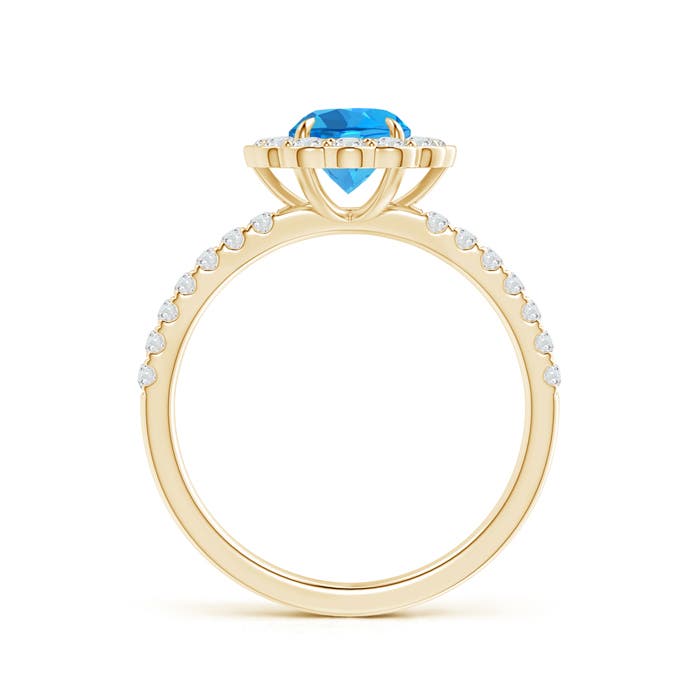 AAAA - Swiss Blue Topaz / 1.47 CT / 14 KT Yellow Gold