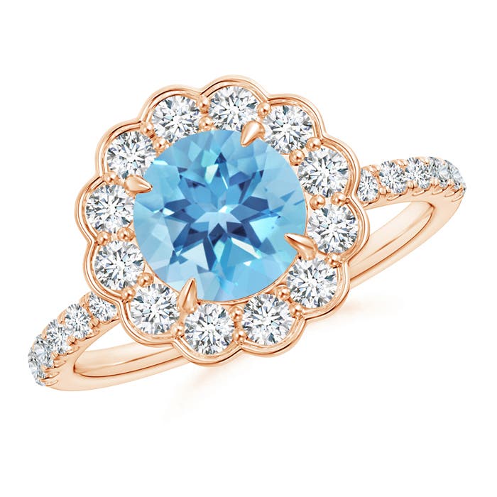 A - Swiss Blue Topaz / 2.21 CT / 14 KT Rose Gold