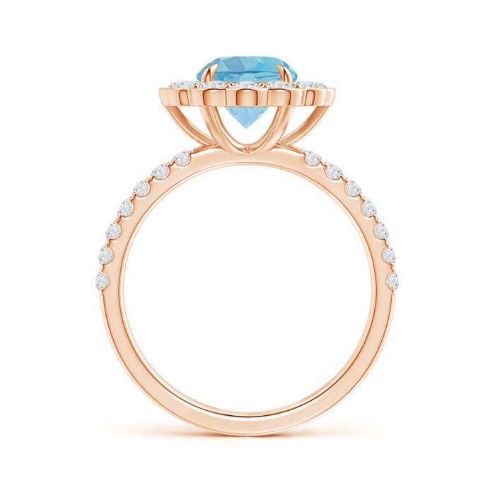 A - Swiss Blue Topaz / 2.21 CT / 14 KT Rose Gold