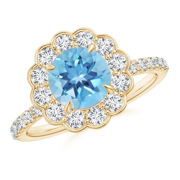 A - Swiss Blue Topaz / 2.21 CT / 14 KT Yellow Gold