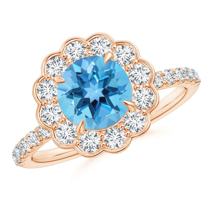 AA - Swiss Blue Topaz / 2.21 CT / 14 KT Rose Gold