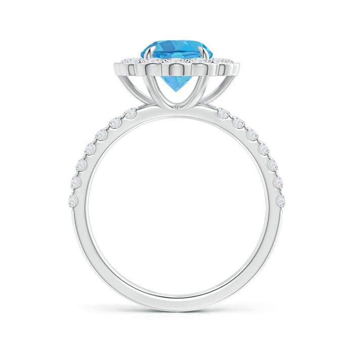 AA - Swiss Blue Topaz / 2.21 CT / 14 KT White Gold