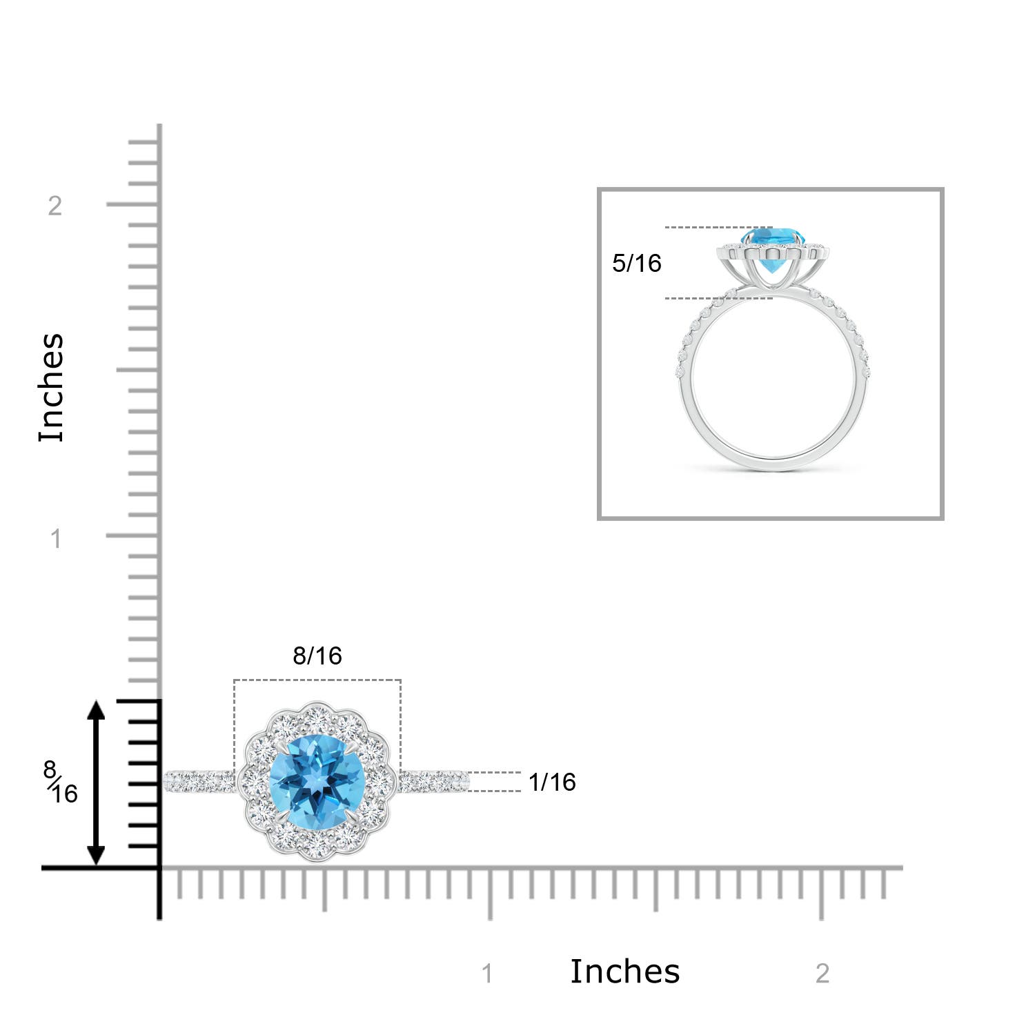 AA - Swiss Blue Topaz / 2.21 CT / 14 KT White Gold