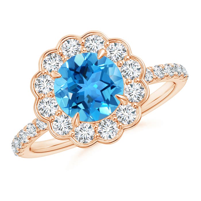 AAA - Swiss Blue Topaz / 2.21 CT / 14 KT Rose Gold