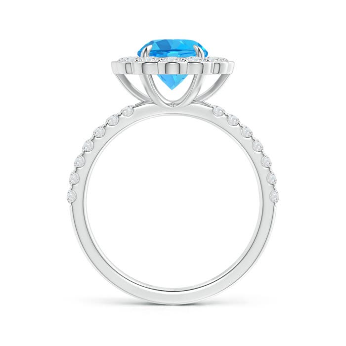 AAA - Swiss Blue Topaz / 2.21 CT / 14 KT White Gold