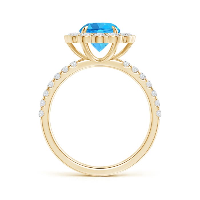 AAA - Swiss Blue Topaz / 2.21 CT / 14 KT Yellow Gold