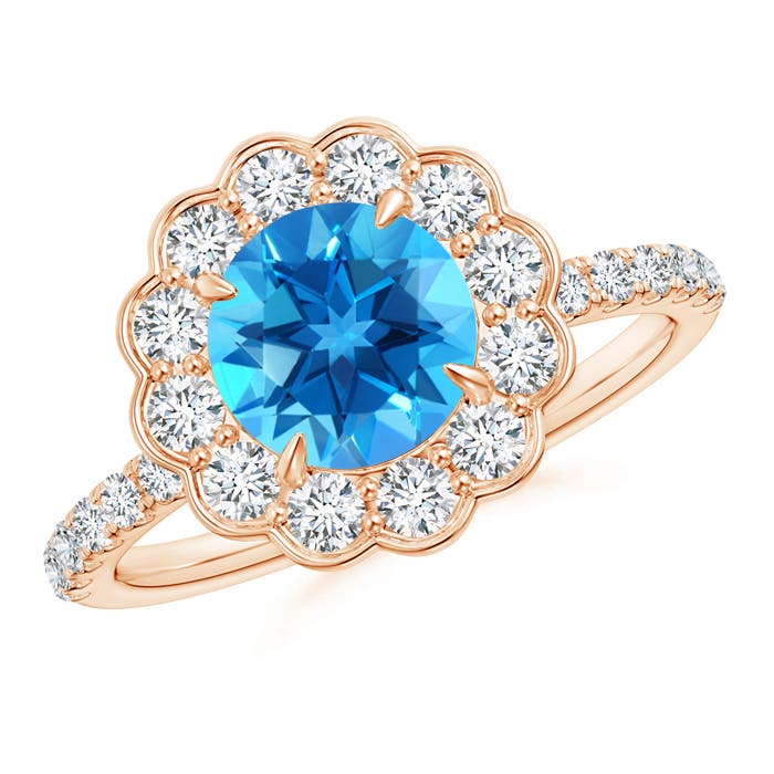 AAAA - Swiss Blue Topaz / 2.21 CT / 14 KT Rose Gold