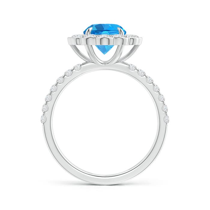 AAAA - Swiss Blue Topaz / 2.21 CT / 14 KT White Gold