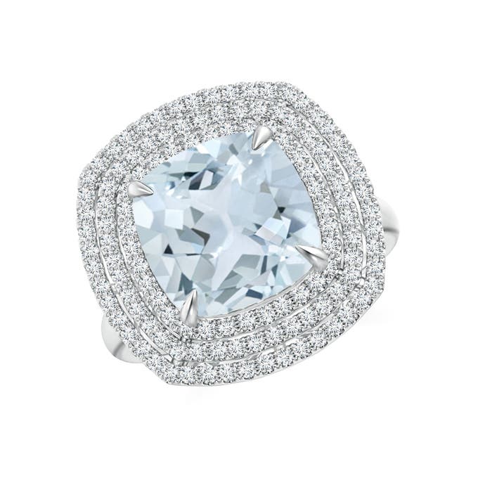 A - Aquamarine / 4.1 CT / 14 KT White Gold