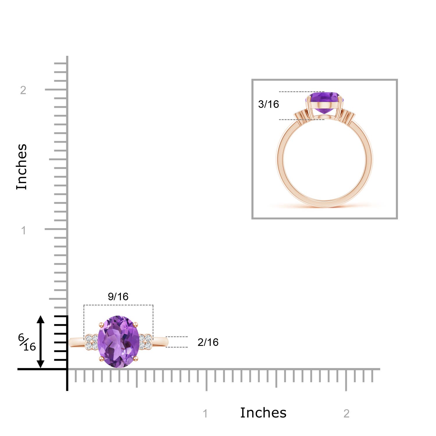 AA - Amethyst / 2.36 CT / 14 KT Rose Gold