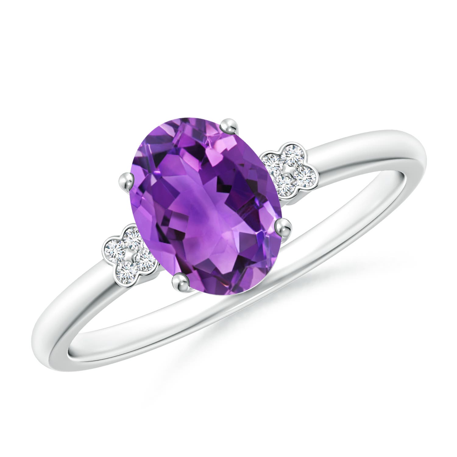 AAA - Amethyst / 1.2 CT / 14 KT White Gold