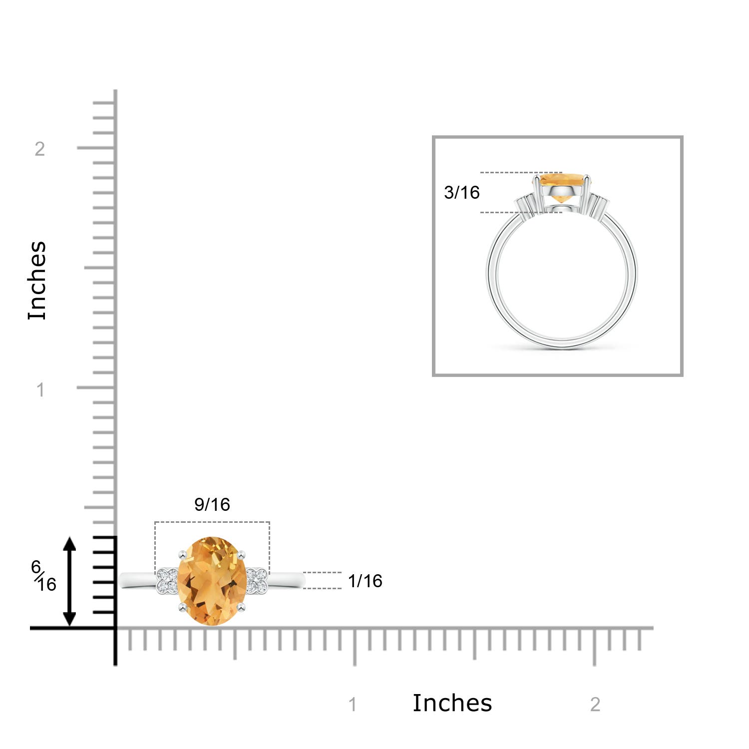 A - Citrine / 2.58 CT / 14 KT White Gold