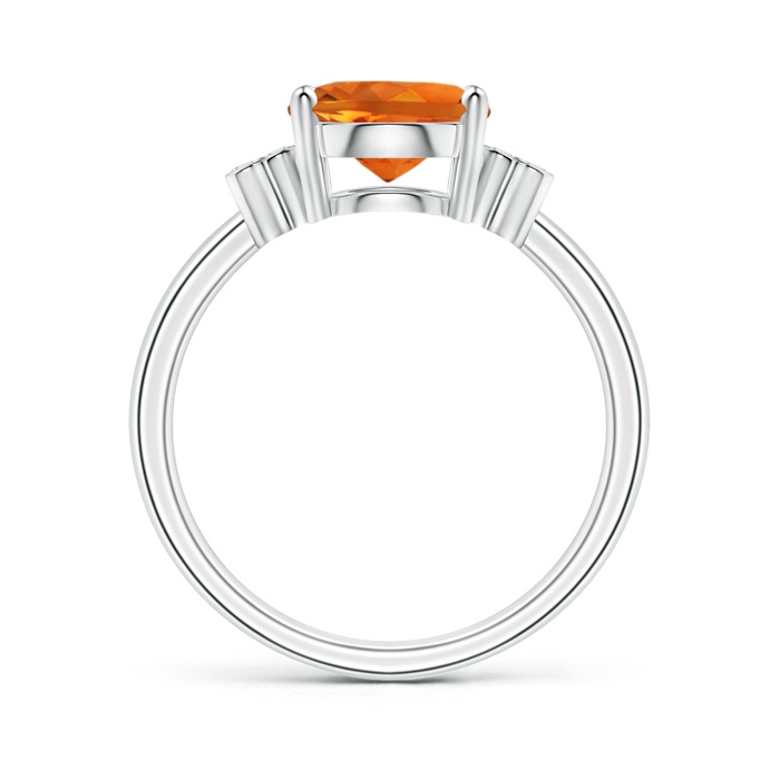 10x8mm AAAA Solitaire Oval Citrine Ring with Diamond Floral Accent in P950 Platinum side-1
